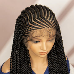 Full Lace Cornrow Knotless Braided Wigs - Pure Hair Gaze