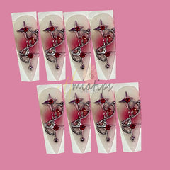 20pcs Wine Bottle Nail Charms - Red Wine Nail Art Decoration - Pure Hair Gaze