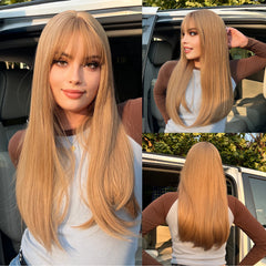 Platinum Blonde Long Straight Natural Hair Wig - Pure Hair Gaze