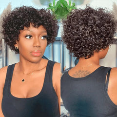 Natural Afro Kinky Curly Bob Human Hair Wig - Pure Hair Gaze