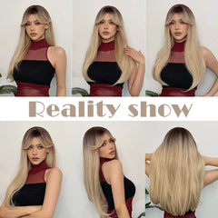 Platinum Blonde Long Straight Natural Hair Wig - Pure Hair Gaze