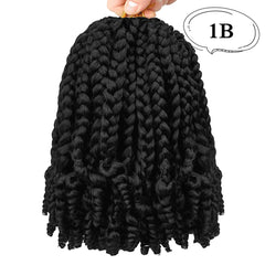 Synthetic Braiding Hair - Short Crochet Box Braids With Curly End - Pre Stretched - Pure Hair Gaze