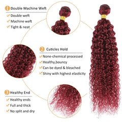 Curly Human Hair Weave Brazilian Bundles With Closure - Pure Hair Gaze