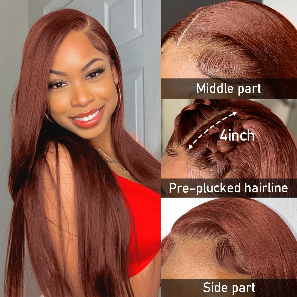 Rich Brown Wigs - Chocolate Copper Hair - Lace Front - Human Hair - Pure Hair Gaze