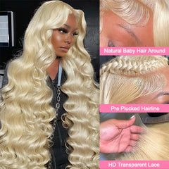 HD 613 Blonde Body Wave 4X4 Glueless Closure Wig - Pure Hair Gaze