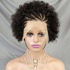 Afro Kinky Curly Human Hair Wig with Braids - Pure Hair Gaze