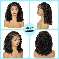 16 Inch Curly Knotless Braided Hair Wig - Pure Hair Gaze