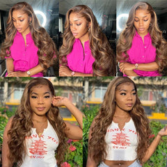 Radiant Honey Blonde Ombre Wig | 13x6 HD Lace Frontal | Glueless Full Lace | Body Wave Human Hair - Pure Hair Gaze