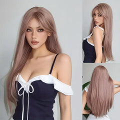 Long Straight Platinum Wigs with Bangs - Pure Hair Gaze