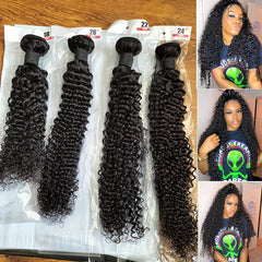 Lace Frontal Kinky Curly Human Hair Bundles - Pure Hair Gaze