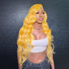 Yellow Wigs - Transparent Lace Frontal Wig - Brazilian Straight Human Hair - Pure Hair Gaze