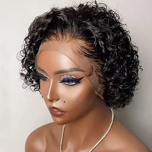 Ginger Pixie Cut Wigs Human Hair Short Curly Lace Front