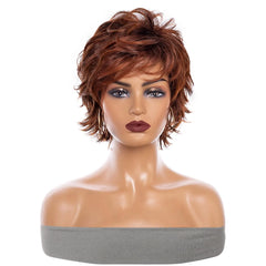 Short Copper Burgundy Pixie Cut Wig - Pure Hair Gaze