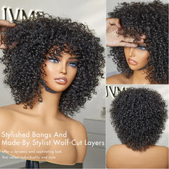 Glueless Short Curly Wig with Bangs - Pure Hair Gaze