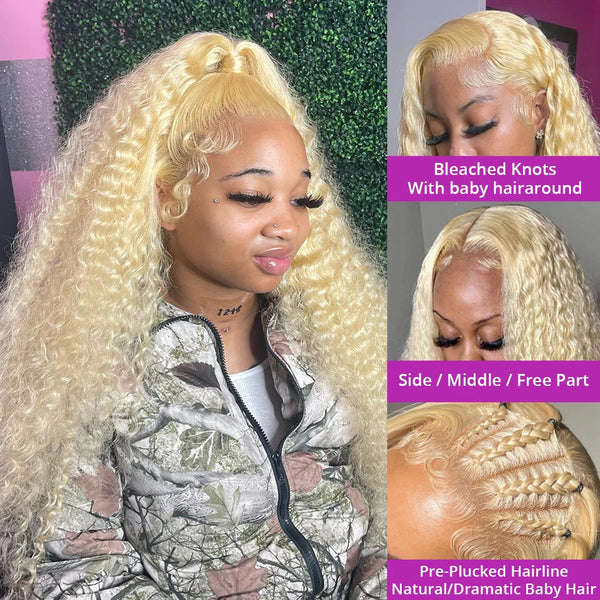 613 Hd 13X6 Blonde Lace Frontal Wig