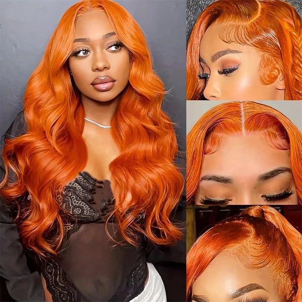 Body Wave Colored Ginger Human Hair Wig