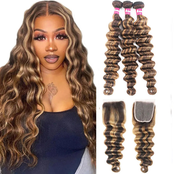 Highlight Loose Deep Wave Bundles With Closure