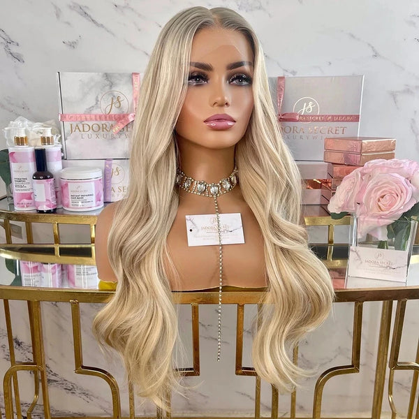 Transparent Lace Glueless Lace Frontal Ash Blonde Wig