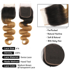 Ombre Blonde Body Wave Human Hair Bundles - Pure Hair Gaze