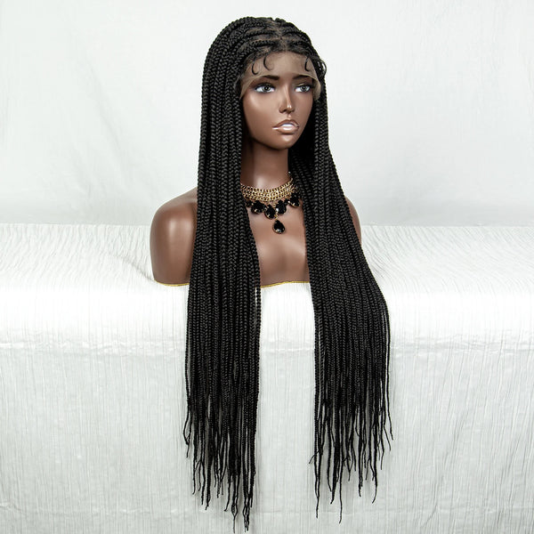 Synthetic Preplucked Box Full Lace Braided Wig