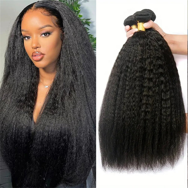 Peruvian Kinky Straight Hair 28 30 Inch Weave Bundles