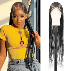 32 Inch 13x6 Lace Front Cornrow Braided Wig - Pure Hair Gaze