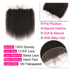 HD Lace Closure Kinky Straight Bundles - Pure Hair Gaze
