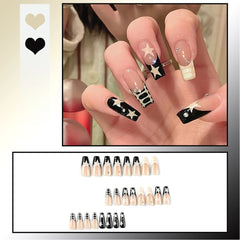 24pcs Reusable Press-On Fake Nails with Designs - Aurora Diamond Tips - Pure Hair Gaze