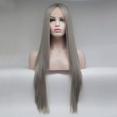 Ash Blonde Silky Straight 180Density 26“ Long Lace Front Wig - Pure Hair Gaze