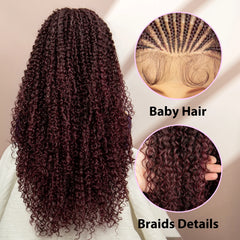 Lace Front Curly Cornrow Braided Wig with Baby Hair - Pure Hair Gaze