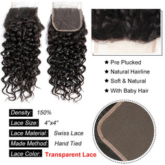 Peruvian Water Wave Bundles With Closure - Pure Hair Gaze