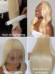 Preplucked Heat Resistant Fiber Platinum Blonde Wigs - Pure Hair Gaze