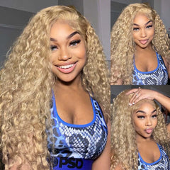 Long Curly Lace Front Ash Blonde Wig - Pure Hair Gaze