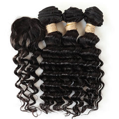 Ombre Curly Human Hair Bundles with Closure - Pure Hair Gaze