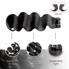 Brazilian Natural Black Water Wave Raw Hair Extensions - Pure Hair Gaze