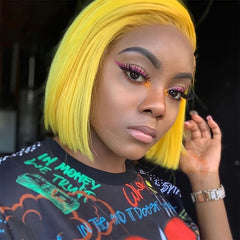 Human Hair Lace Front Yellow Wig - Pure Hair Gaze