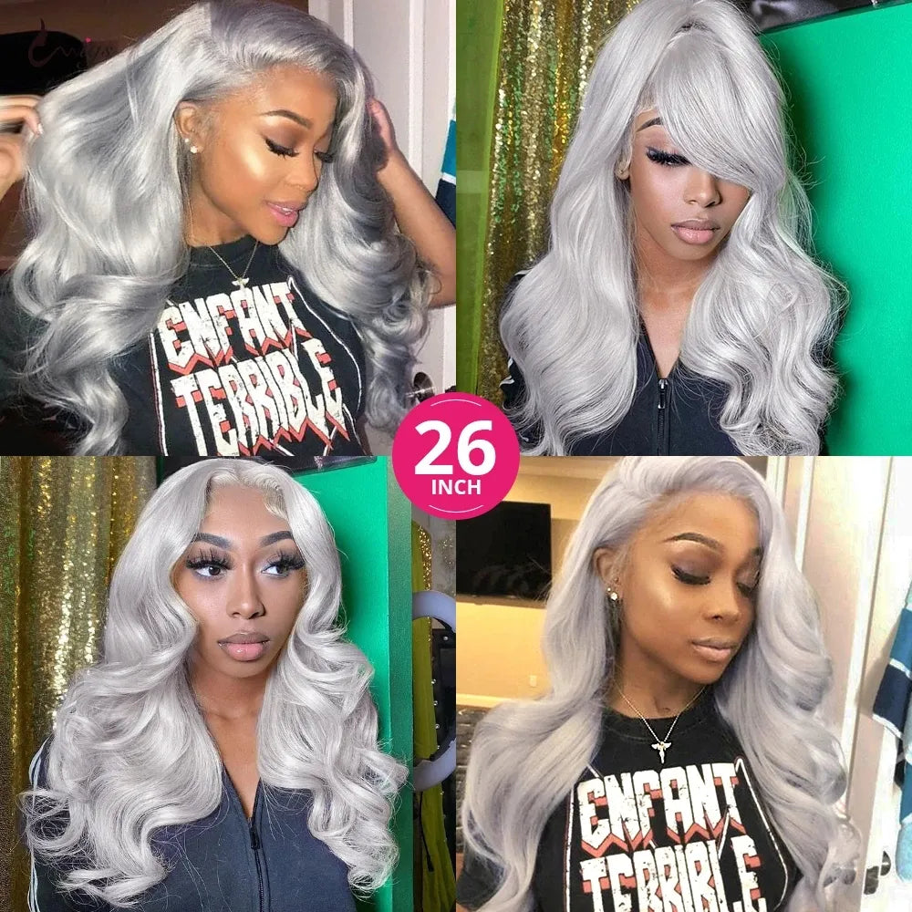 Body Wave Wigs -  Silver Grey - Lace Front Wig - Pure Hair Gaze