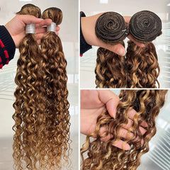 Highlight Double Weft Water Curly Bundles - Pure Hair Gaze