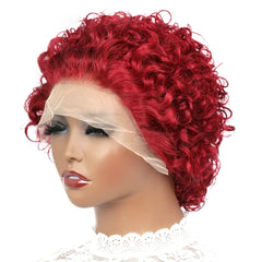 Ginger Pixie Cut Wigs Human Hair Short Curly Lace Front - Pure Hair Gaze