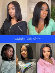 Hair Yaki Straight Bob 7x5 Bye Bye Knots Lace Closure Wig 13x4 Lace Frontal Pre-Bleached Natural Looking Glueless Wig - Pure Hair Gaze