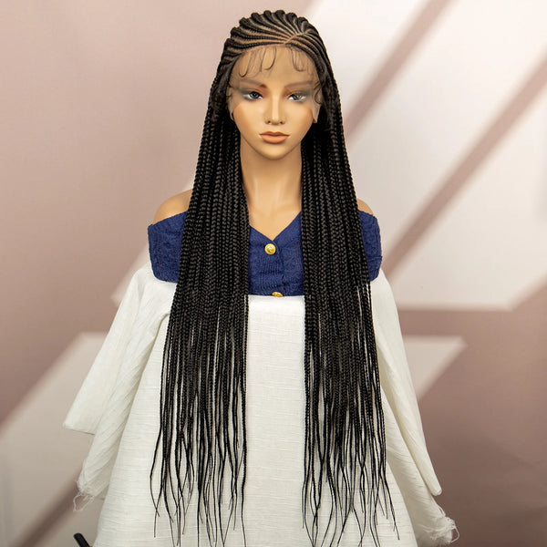 36-Inch Synthetic Cornrow Braided Wig