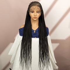 36-Inch Synthetic Cornrow Braided Wig - Pure Hair Gaze