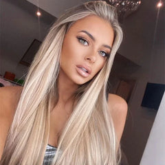 Middle T-Part Lace Ash Blonde Wig - Pure Hair Gaze