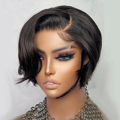 Straight Pixie Cut Wig Lace Human Hair Wigs Straight Short Pixie Wig - Pure Hair Gaze