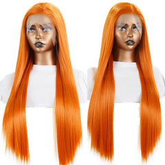 Long Straight Synthetic Lace Front Ginger Wig - Pure Hair Gaze