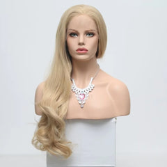 Natural Wavy Synthetic Frontal Ash Blonde Wig - Pure Hair Gaze