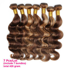 Pre-colored Brown Body Wave Human Hair Bundles - Pure Hair Gaze