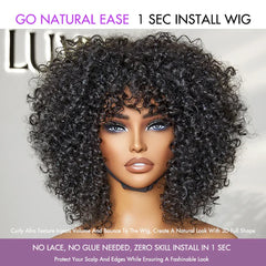 Glueless Short Curly Wig with Bangs - Pure Hair Gaze