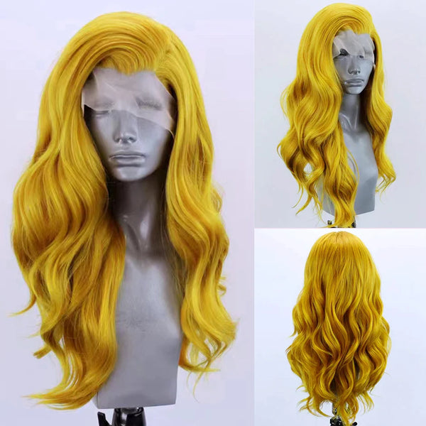 Cosplay Heat Resistant Fiber Yellow Wig