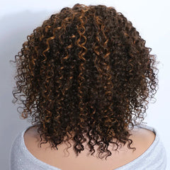Curly Short Bob Highlight Kinky Hair Wig - Pure Hair Gaze